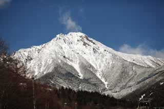 Foto, materiell, befreit, Landschaft, Bild, hat Foto auf Lager,Roter Mt. Yatsugatake, Der Alpen, Bergsteigen, überwintern Sie Berg, Der Schnee