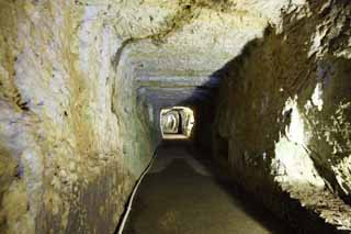 Foto, materiell, befreit, Landschaft, Bild, hat Foto auf Lager,Ryugenji-Tunnel der Iwami-Silber-Grube, Die Galerie, Vene, Eine ewige Anzahlung, Somo