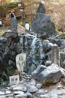 Foto, materiell, befreit, Landschaft, Bild, hat Foto auf Lager,Ein Flussufer vom Kusatsu heißer Frühlingswesten, Acala, heißer Frühling, Buddhismus, Buddhistischer Dienst für hatte eine Fehlgeburt Kinder