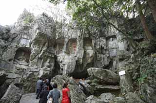 photo,material,free,landscape,picture,stock photo,Creative Commons,A HangzhouLingyingTemple image of Buddha inscribed on the polished cliff, Buddhism, Ishibotoke, Buddhist image, Faith