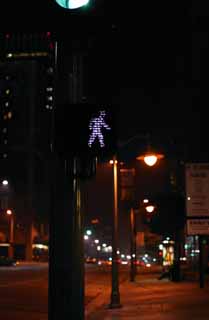 photo,material,free,landscape,picture,stock photo,Creative Commons,Pedestrian light, traffic signal, pedestrian, blue, night way