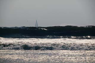 photo,material,free,landscape,picture,stock photo,Creative Commons,Prevision of a beachcomber, yacht, wave, sea, spray