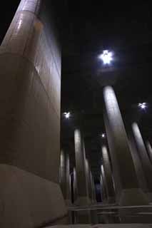 photo,material,free,landscape,picture,stock photo,Creative Commons,A huge underground shrine, Concrete, pillar, reservoir, basement