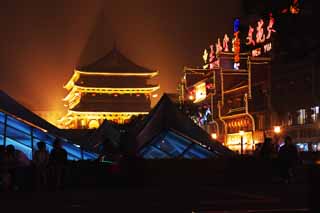 photo,material,free,landscape,picture,stock photo,Creative Commons,Drum Tower in Xi'an, Drum Tower, Chang'an, History, Courier