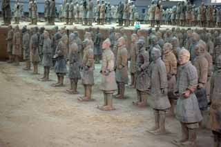 photo,material,free,landscape,picture,stock photo,Creative Commons,Terracotta Warriors in Pit No.1, Terra Cotta Warriors, Ancient people, Tomb, World Heritage