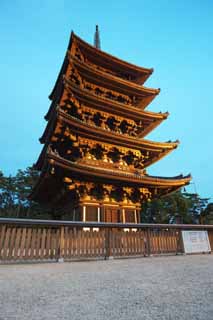 photo,material,free,landscape,picture,stock photo,Creative Commons,Kofuku-ji Temple Five Storeyed Pagoda, Buddhism, wooden building, Five Storeyed Pagoda, world heritage