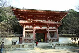 photo,material,free,landscape,picture,stock photo,Creative Commons,Daigo-ji Temple Deva gate, Chaitya, Buddhist image, Two Deva kings, Deva King image