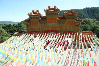 foto,tela,gratis,paisaje,fotografía,idea,XumiFushouTemple Bo de azulejo de lazuli de lapis, , Bermellón, Cielo azul, Buddhism tibetano