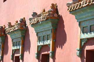 foto,tela,gratis,paisaje,fotografía,idea,Puesto de colorete de XumiFushouTemple, Ventana, Bermellón, Green, Buddhism tibetano