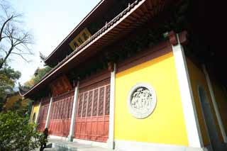 foto,tela,gratis,paisaje,fotografía,idea,Un HangzhouLingyingTemple directo templo de dedo, Buddhism, Pase por un almacén; una torre, El libro sagrado, Fe