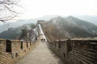 foto,tela,gratis,paisaje,fotografía,idea,Mu Tian Yu gran pared, Pared de castillo, Puesto de vigilancia en un castillo, El Hsiung - Nu, 