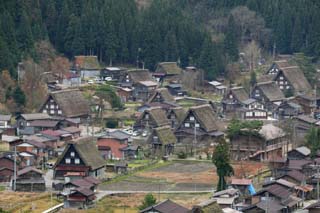 foto,tela,gratis,paisaje,fotografía,idea,Shirakawago comandar, Arquitectura con ridgepole principal, Cubrir con paja, Casa confidencial, Paisaje rural