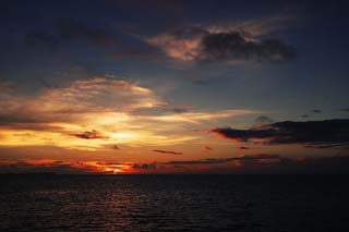 foto,tela,gratis,paisaje,fotografía,idea,Una playa de puesta de sol, El sol poniente, Nube, Nubes rosado - rosado, Playa arenosa