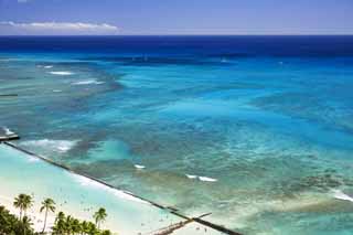 foto,tela,gratis,paisaje,fotografía,idea,Waikiki azul, Playa, Playa arenosa, Cielo azul, Sebathing