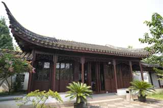 foto,tela,gratis,paisaje,fotografía,idea,Un edificio viejo de Suzhou, Techo, Pilar, Soy el rojo de cinnabar, Casa