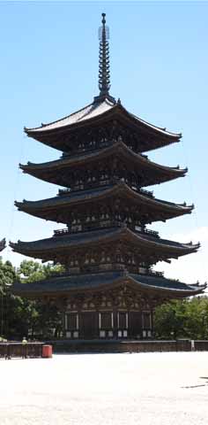 foto,tela,gratis,paisaje,fotografía,idea,Kofuku - ji templo cinco pagoda de Storeyed, Buddhism, Edificio de madera, Cinco pagoda de Storeyed, Herencia de mundo