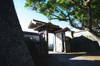 foto,tela,gratis,paisaje,fotografía,idea,Puerta de castillo de castillo de Fukue, Ishigaki, Puerta de castillo, Puerta, Pared