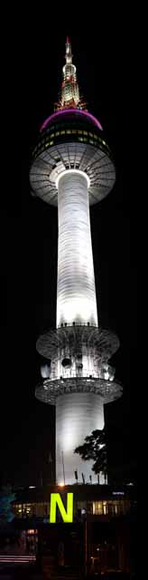 foto,tela,gratis,paisaje,fotografía,idea,N torre de Seúl, Una torre de ola eléctrica, N torre de Seúl, Vista de noche, Blanco