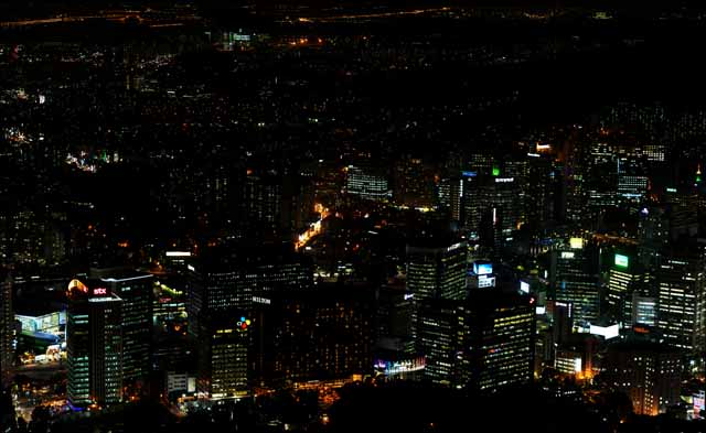 foto,tela,gratis,paisaje,fotografía,idea,Una vista de noche de Seúl, Edificio, Neón, Vista de noche, Iluminación