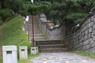 foto,tela,gratis,paisaje,fotografía,idea,La pared de castillo de Hwaseong Fortress, Castillo, Pavimento de piedra, Azulejo, Pared de castillo