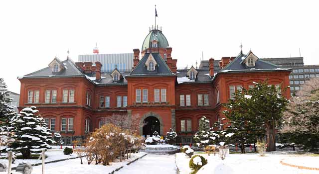 foto,tela,gratis,paisaje,fotografía,idea,Organismo de Hokkaido, Lugar de nieve, Ladrillo rojo, Ladrillo, Historia del rescate de Hokkaido