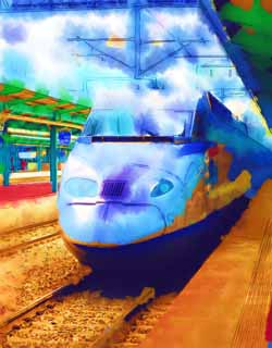 illust,tela,gratis,paisaje,fotografía,idea,pintura,Lápiz de color,dibujo,KTX, Tren, KTX, KORAIL, Ferrocarril de transporte público rápido