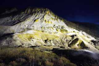 foto,tela,gratis,paisaje,fotografía,idea,Noboribetsu Onsen valle de infierno, Fuente termal, Azufre, Calor terrestre, Volcán