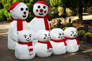 foto,tela,gratis,paisaje,fotografía,idea,Una familia de muñecos de nieve, Muñeco de nieve, Muñecos de nieve, Corea, Navidad