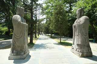 foto,tela,gratis,paisaje,fotografía,idea,Ming Xiaoling Mausoleum viejo hombre Shinto de camino de relación, Se queda, Estatua de piedra, Un enfoque para un santuario, Herencia de mundo