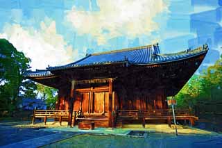 illust,tela,gratis,paisaje,fotografía,idea,pintura,Lápiz de color,dibujo,Temple Kannondo de Ninna - ji, Estilo arquitectónico japonés, Los Kannon - con - one mil - brazos, Chaitya, Herencia de mundo