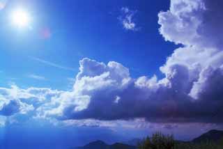 foto,tela,gratis,paisaje,fotografía,idea,Verano en la meseta, Nube, Cielo azul, Sol, 