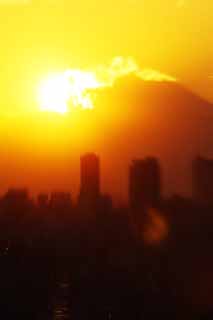 foto,tela,gratis,paisaje,fotografía,idea,Monte. Fuji de la destrucción de explosión por el fuego, Sol poniente, Monte. Fuji, Edificio, Nube