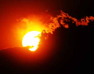 foto,tela,gratis,paisaje,fotografía,idea,Monte. Fuji de la destrucción por el fuego, Sol poniente, Monte. Fuji, Rojo, Nube