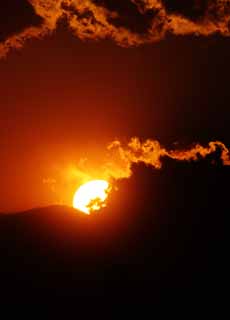 foto,tela,gratis,paisaje,fotografía,idea,Monte. Fuji de la destrucción por el fuego, Sol poniente, Monte. Fuji, Rojo, Nube