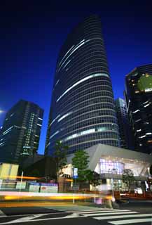 foto,tela,gratis,paisaje,fotografía,idea,Shinagawa, Edificio alto, Un edificio de oficinas, Ciudad de cruce de Shinagawa, De noche