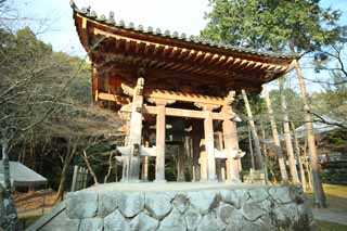 foto,tela,gratis,paisaje,fotografía,idea,Campana de Temple de Daigo - ji, Chaitya, Idea Buddhist, Campana del templo, Campanario