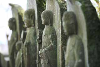 foto,tela,gratis,paisaje,fotografía,idea,Temple Ishibotoke de Hase - dera, Estatua de piedra, Moss, Buddhism, Chaitya