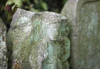 foto,tela,gratis,paisaje,fotografía,idea,Temple Ishibotoke de Hase - dera, Estatua de piedra, Moss, Buddhism, Chaitya