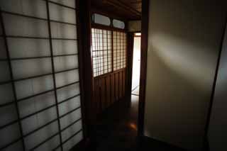 foto,tela,gratis,paisaje,fotografía,idea,Una persona de casa de pino de este del museo de pueblo de Meiji - mura, Construcción del Meiji, Shoji, Habitación japonés -style, Corredor