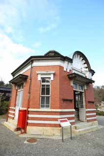 foto,tela,gratis,paisaje,fotografía,idea,Guardián puesto de la policía de estación de Tokio del museo de pueblo de Meiji - mura, Construcción del Meiji, La occidentalización, Edificio historia de vaqueros -style, Herencia cultural