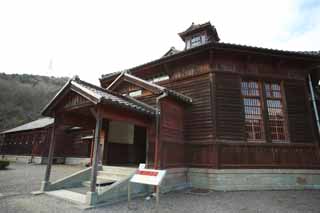 foto,tela,gratis,paisaje,fotografía,idea,El carcelero puesto del centro de la prisión de Kanazawa del museo de pueblo de Meiji - mura / una celda, Construcción del Meiji, La occidentalización, Edificio historia de vaqueros -style, Herencia cultural