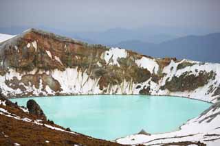 foto,tela,gratis,paisaje,fotografía,idea,(capseq). Tetera de Shirane, Volcán, Cielo azul, Nieve, Roca de Bave