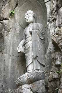 photo, la matière, libre, aménage, décrivez, photo de la réserve,Une image HangzhouLingyingTemple de Bouddha a inscrit sur la falaise polie, Bouddhisme, Ishibotoke, Image bouddhiste, Faith