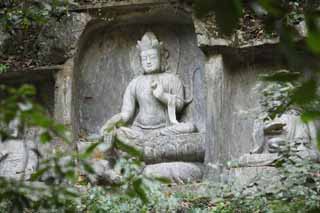 photo, la matière, libre, aménage, décrivez, photo de la réserve,Une image HangzhouLingyingTemple de Bouddha a inscrit sur la falaise polie, Bouddhisme, Ishibotoke, Image bouddhiste, Faith