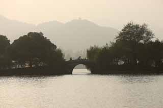 photo, la matière, libre, aménage, décrivez, photo de la réserve,Xi-hu lac, bateau, Saiko, silhouette, ridgeline