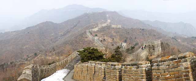 photo, la matière, libre, aménage, décrivez, photo de la réserve,Mu Tian Yu Grande muraille, mur de château, guet dans un château, Le Hsiung-Nu, 