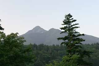 photo, la matière, libre, aménage, décrivez, photo de la réserve,Mt. Rishiri-fuji, arbre, montagne, ciel, HimenumPond