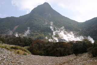 photo, la matière, libre, aménage, décrivez, photo de la réserve,Ohwakudani, Hakone, volcan, chaleur terrestre, montagne