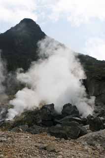 photo, la matière, libre, aménage, décrivez, photo de la réserve,Ohwakudani, Hakone, volcan, chaleur terrestre, montagne