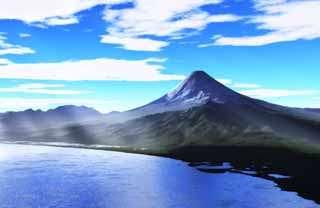 photo, la matière, libre, aménage, décrivez, photo de la réserve,5,000m Mt. Fuji, arbre de lumière, nuage, Fuji, La mer